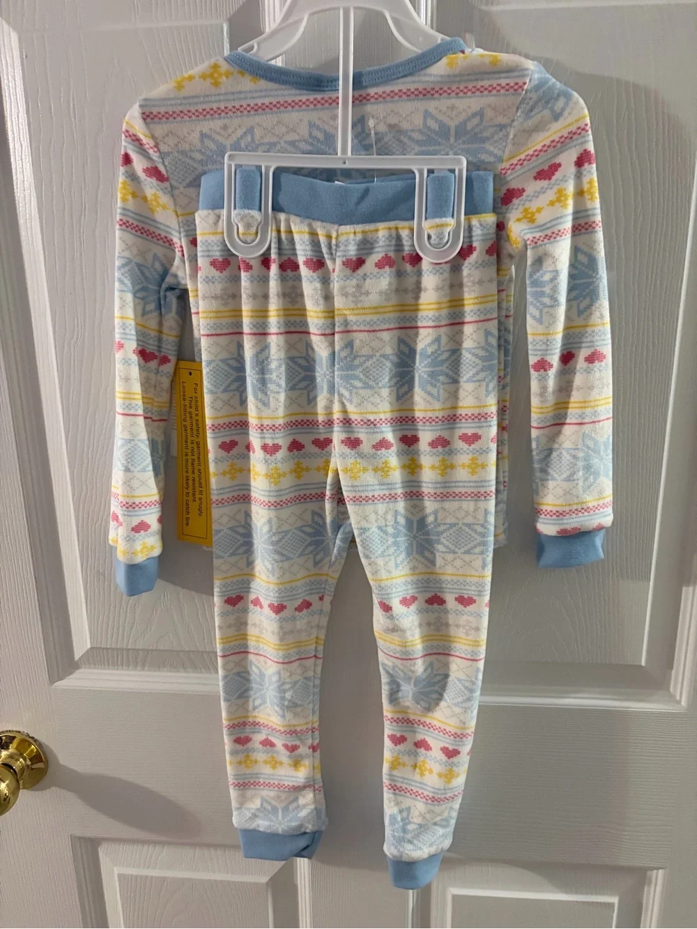 Kids Long Sleeve Blue Fair Isle Pajama Set
